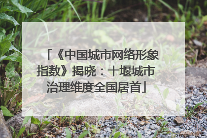 《中国城市网络形象指数》揭晓：十堰城市治理维度全国居首