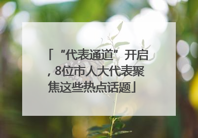 “代表通道”开启，8位市人大代表聚焦这些热点话题