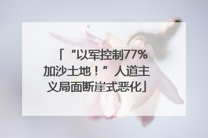 “以军控制77%加沙土地！”人道主义局面断崖式恶化