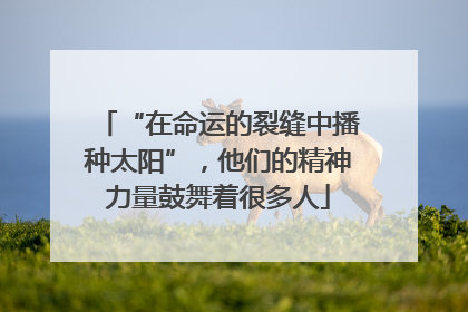 “在命运的裂缝中播种太阳”，他们的精神力量鼓舞着很多人