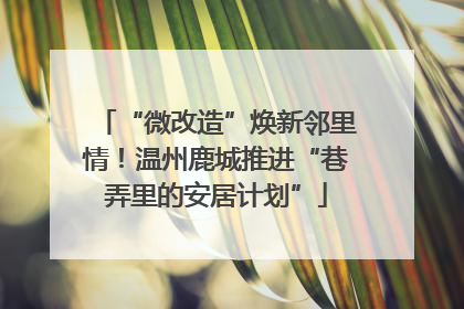“微改造”焕新邻里情！温州鹿城推进“巷弄里的安居计划”