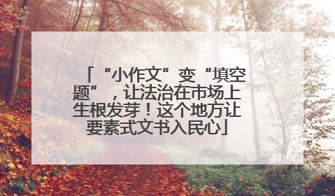 “小作文”变“填空题”，让法治在市场上生根发芽！这个地方让要素式文书入民心