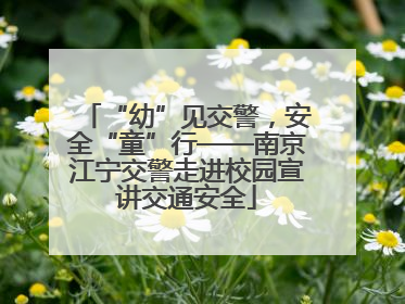 “幼”见交警，安全“童”行——南京江宁交警走进校园宣讲交通安全