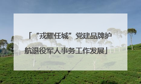 “戎耀任城”党建品牌护航退役军人事务工作发展