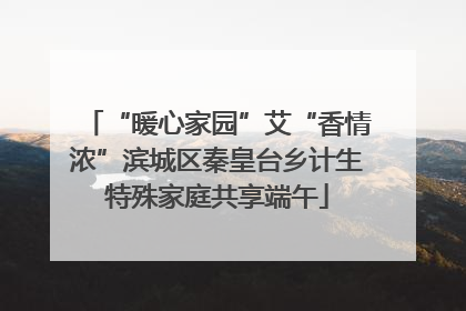 “暖心家园”艾“香情浓”滨城区秦皇台乡计生特殊家庭共享端午