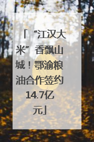 “江汉大米”香飘山城！鄂渝粮油合作签约14.7亿元