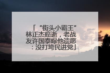 “街头小霸王”林正杰癌逝，老战友许国泰曝他遗愿：没打垮民进党