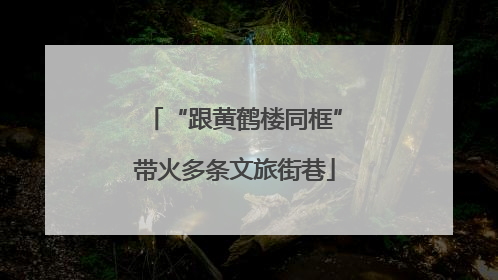 “跟黄鹤楼同框”带火多条文旅街巷