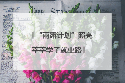“雨露计划”照亮莘莘学子就业路