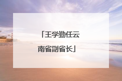 王学勤任云南省副省长