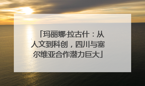玛丽娜·拉古什：从人文到科创，四川与塞尔维亚合作潜力巨大