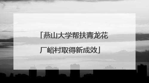 燕山大学帮扶青龙花厂峪村取得新成效