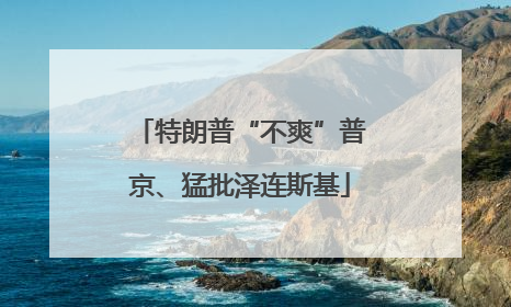 特朗普“不爽”普京、猛批泽连斯基
