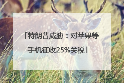 特朗普威胁：对苹果等手机征收25%关税