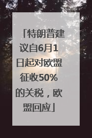 特朗普建议自6月1日起对欧盟征收50%的关税，欧盟回应