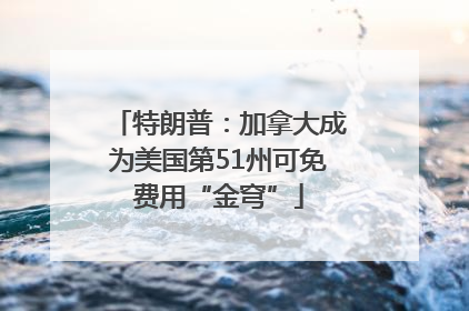 特朗普：加拿大成为美国第51州可免费用“金穹”