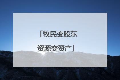 牧民变股东 资源变资产