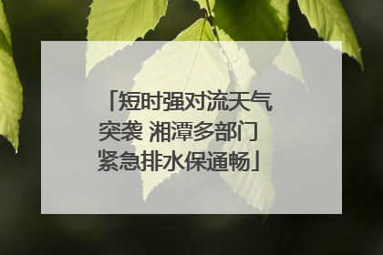 短时强对流天气突袭 湘潭多部门紧急排水保通畅