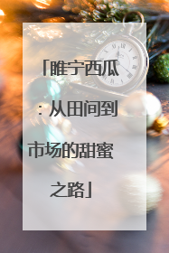 睢宁西瓜：从田间到市场的甜蜜之路