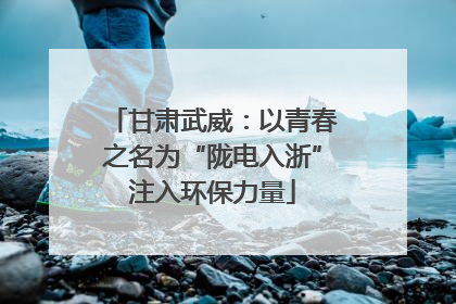 甘肃武威：以青春之名为“陇电入浙”注入环保力量