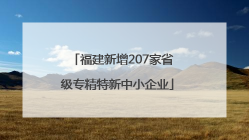 福建新增207家省级专精特新中小企业