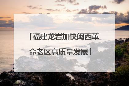 福建龙岩加快闽西革命老区高质量发展