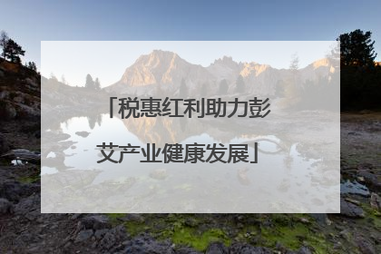 税惠红利助力彭艾产业健康发展