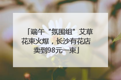 端午“氛围组”艾草花束火爆，长沙有花店卖到98元一束