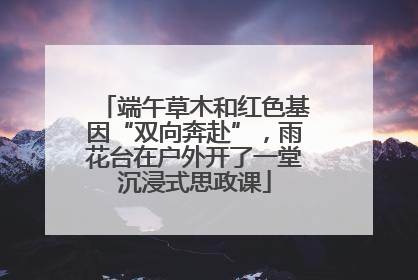 端午草木和红色基因“双向奔赴”，雨花台在户外开了一堂沉浸式思政课