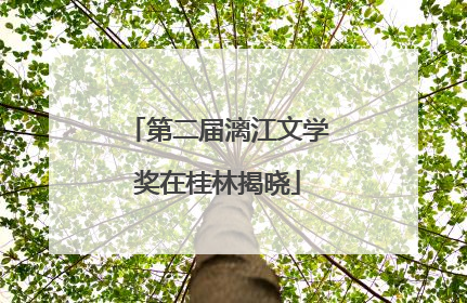 第二届漓江文学奖在桂林揭晓