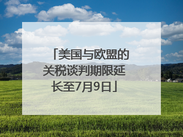 美国与欧盟的关税谈判期限延长至7月9日