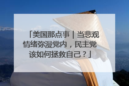美国那点事｜当悲观情绪弥漫党内，民主党该如何拯救自己？