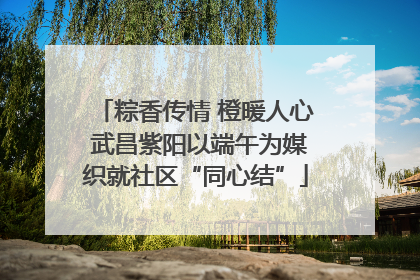 粽香传情 橙暖人心 武昌紫阳以端午为媒织就社区“同心结”