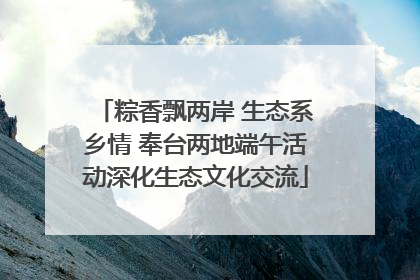 粽香飘两岸 生态系乡情 奉台两地端午活动深化生态文化交流