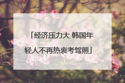 经济压力大 韩国年轻人不再热衷考驾照