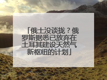 俄土没谈拢？俄罗斯据悉已放弃在土耳其建设天然气新枢纽的计划