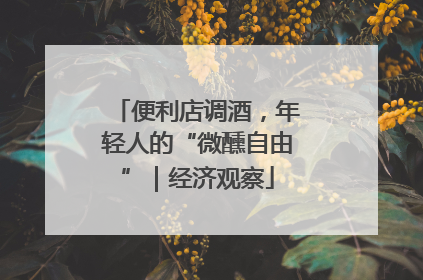 便利店调酒，年轻人的“微醺自由”｜经济观察