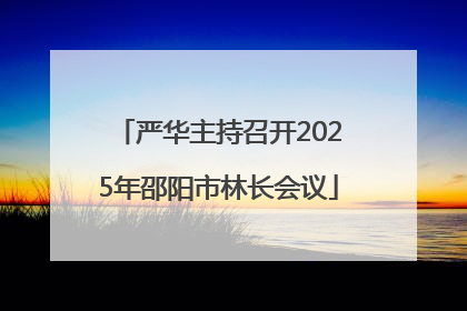 严华主持召开2025年邵阳市林长会议