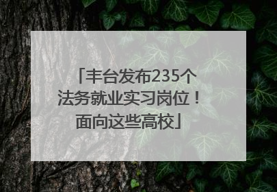 丰台发布235个法务就业实习岗位！面向这些高校