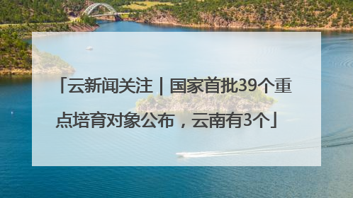 云新闻关注｜国家首批39个重点培育对象公布，云南有3个
