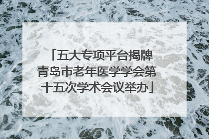 五大专项平台揭牌 青岛市老年医学学会第十五次学术会议举办