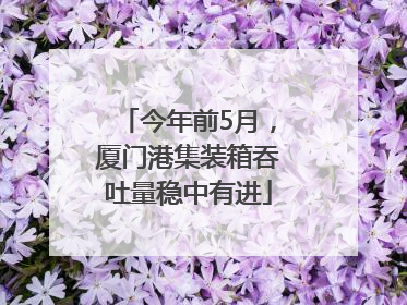 今年前5月，厦门港集装箱吞吐量稳中有进