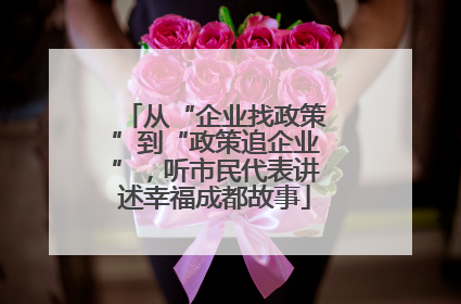 从“企业找政策”到“政策追企业”，听市民代表讲述幸福成都故事