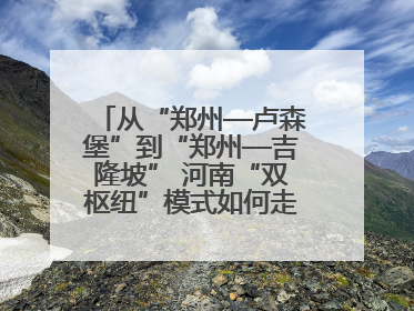 从“郑州—卢森堡”到“郑州—吉隆坡” 河南“双枢纽”模式如何走向全球