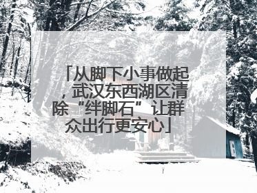 从脚下小事做起，武汉东西湖区清除“绊脚石”让群众出行更安心