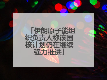 伊朗原子能组织负责人称该国核计划仍在继续强力推进