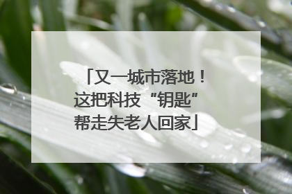 又一城市落地！这把科技“钥匙”帮走失老人回家