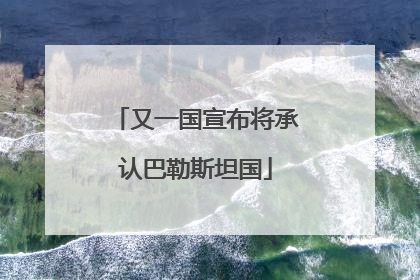 又一国宣布将承认巴勒斯坦国