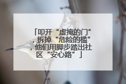 叩开“虚掩的门”，拆掉“危险的槛”，他们用脚步踏出社区“安心路”