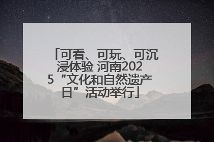 可看、可玩、可沉浸体验 河南2025“文化和自然遗产日”活动举行
